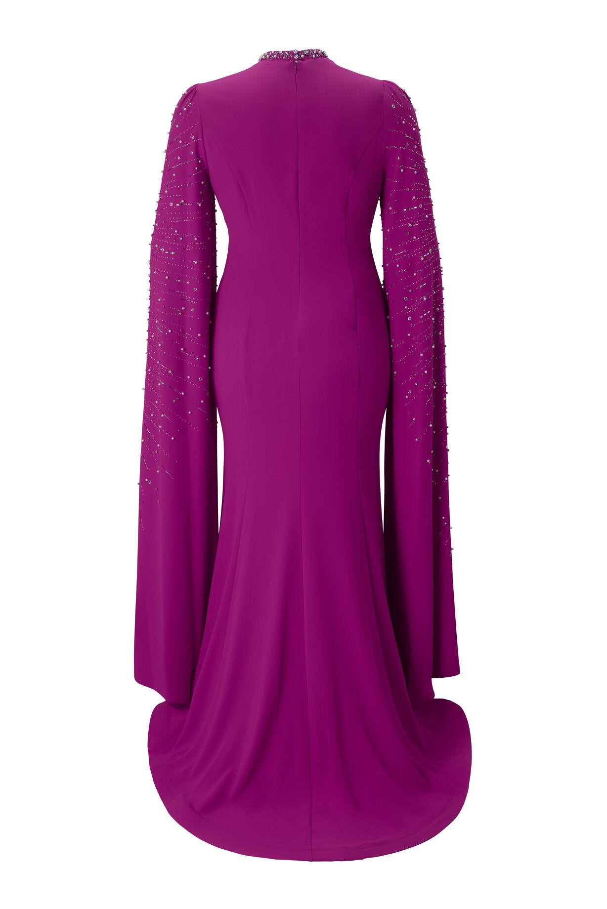 Bedazzled Long Magenta Gown